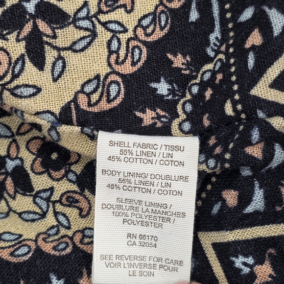 Free People Women's Balloon Puff Sleeve Linen Chambray Swing Jacket Size‎ Small. - Picture 5 of 10